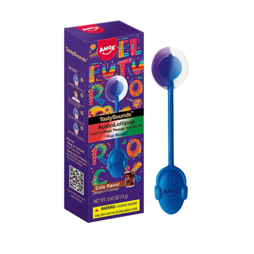 Amos Tasty Sounds Pop Cola El Futuro Audio Lollipop 12 x 12g