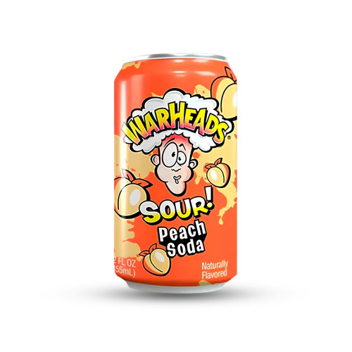 Warheads Sour Peach Soda Cans 12x330ml