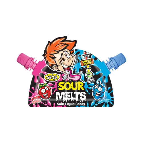 American Continental Strawberry & Blue Raspberry Sour Melts 2 in 1 Liquid Candy 12x40g