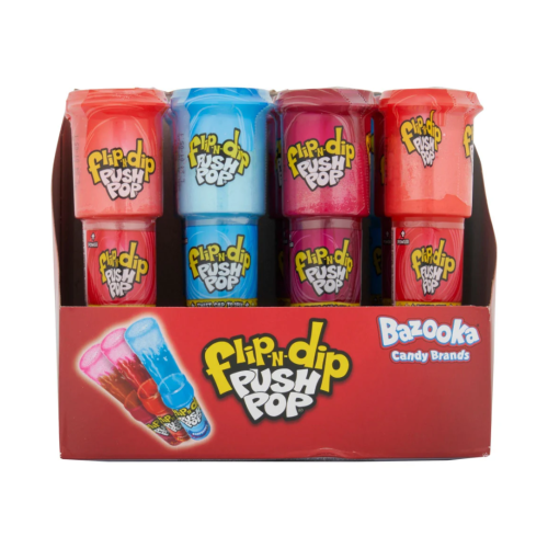 Bazooka Flip n Dip Push Pops 12 Count