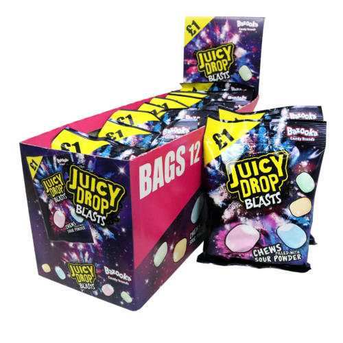 Bazooka Juicy Drop Blasts Bags &Atilde;&Acirc;&pound;1.15 PMP 12x120g