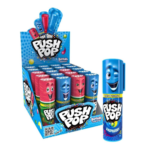 Bazooka Push Pops Watermelon & Blue Raspberry 20 Count