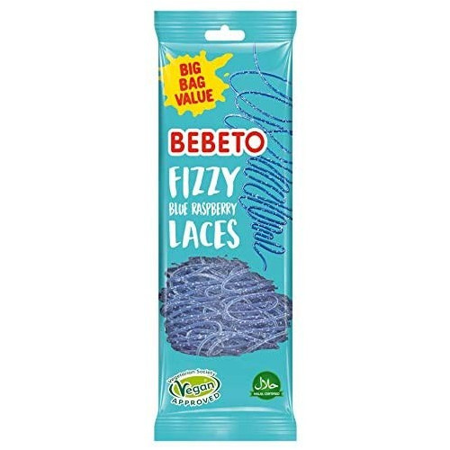 Bebeto Fizzy Blue Raspberry Laces &Atilde;&Acirc;&pound;1 PMP 12x160g