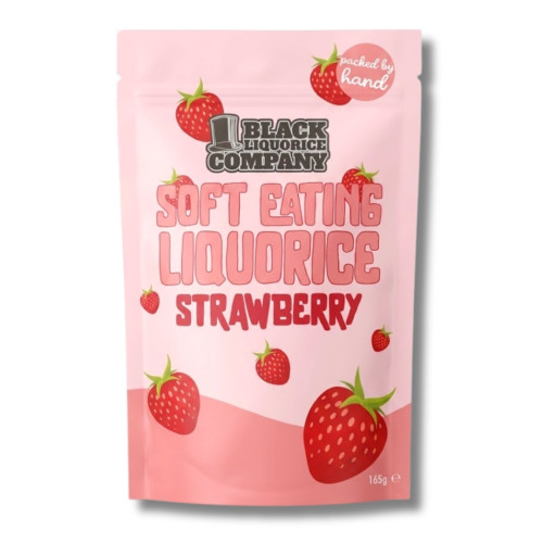 Black Liquorice Company Soft Eating Strawberry Liquorice 6x165g