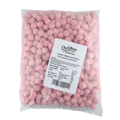 Bristows Chewy Cherry Bon Bons 3kg bulk confectionery bag