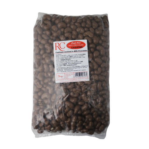 Milk chocolate covered cashew nuts 