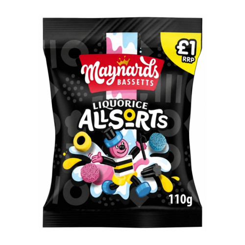 Maynards Liquorice Allsorts &Acirc;&pound;1 PMP 10x110g