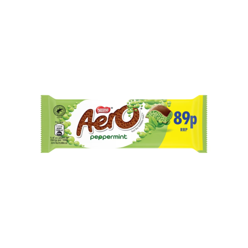 Nestle Aero Bubbly Peppermint Chocolate Bar 24x36g 89p PMP