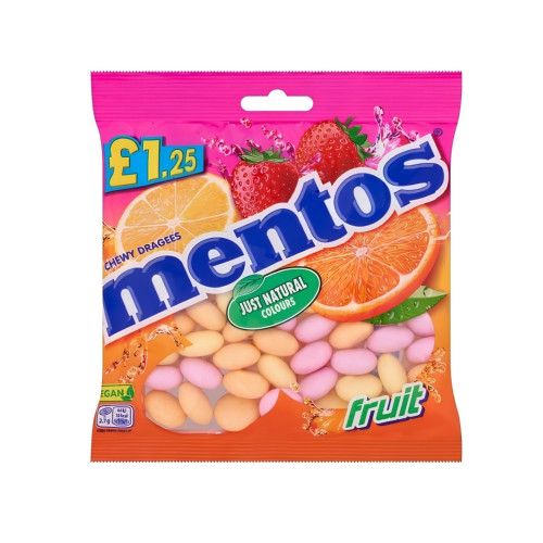 Mentos Fruit Prepacks PMP &Acirc;&pound;1.25 12x135g