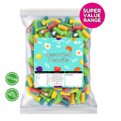 1kg Candycrave Super Value Assorted Pencils