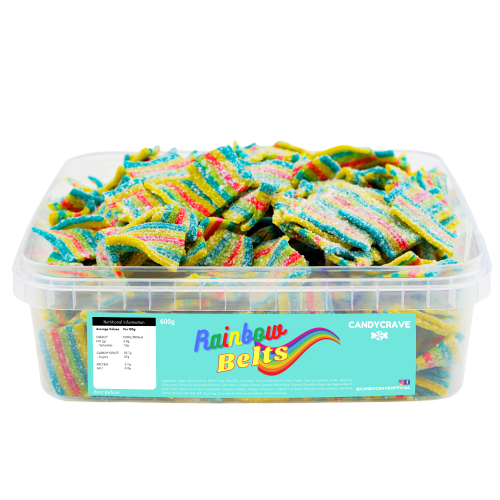 Colourful fizzy rainbow belts.
