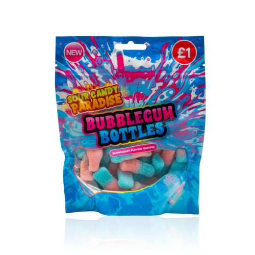 Candy Paradise Sour Bubblegum Bottles Pouch 10x130g PMP &Acirc;&pound;1