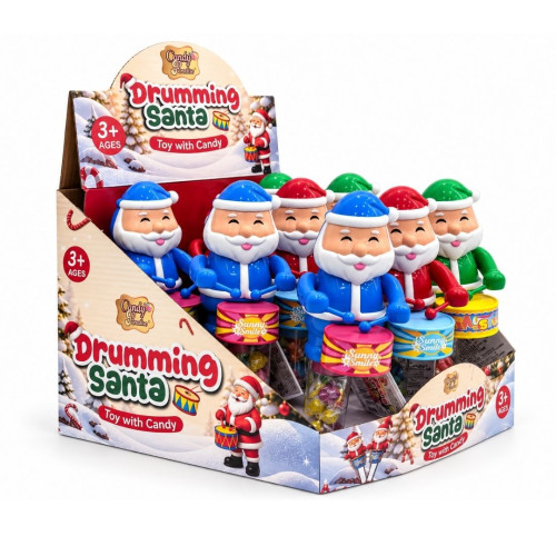 Candy Paradise Drumming Santa Toy With Candy 9x10g