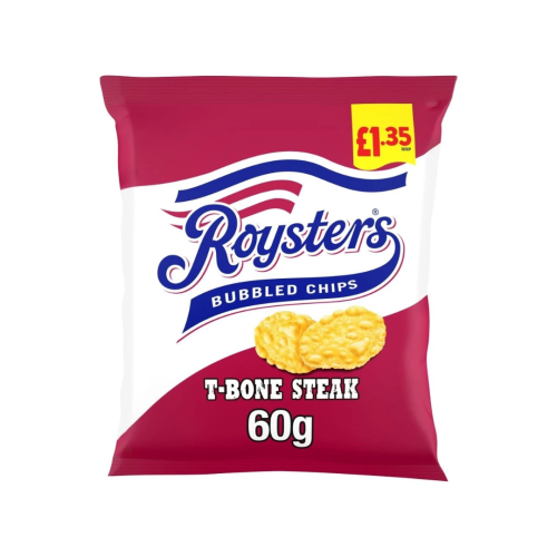 Roysters T-Bone Steak Flavour Crisps &Acirc;&pound;1.35 PMP 20x60g
