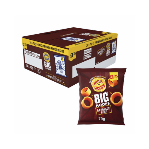 Hula Hoops Big Hoops BBQ Beef Crisps &Acirc;&pound;1.35 PMP 20X70g