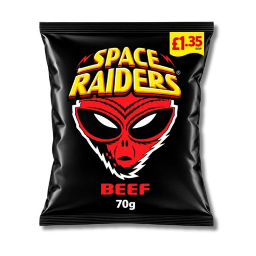 Space Raiders Beef Flavour Crisps &Acirc;&pound;1.35 PMP 20x70g