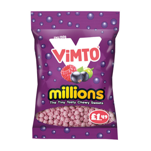 Millions Vimto Bags &Atilde;&Acirc;&pound;1.49 PMP 12x100g