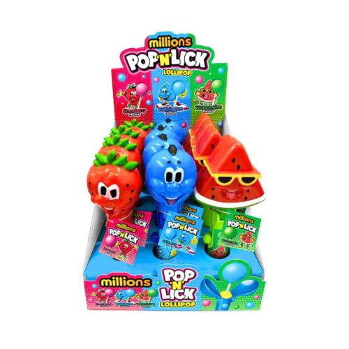 DISCONTINUED Millions Pop N Lick Lollipop 12x10g