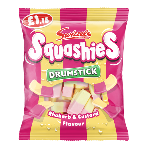 Swizzels Squashies Drumsticks Rhubarb & Custard &Atilde;&Acirc;&pound;1.15 PMP 12x120g