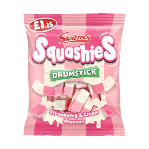 Swizzels Squashies Drumsticks Strawberry & Cream &Atilde;&Acirc;&pound;1.15 PMP 12x120g