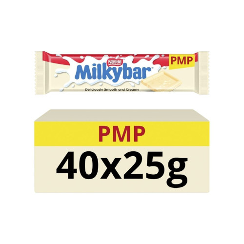 Nestle Milkybar White Chocolate Bar 40x25g 89p PMP