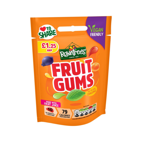 Nestle Rowntrees Fruit Gums PMP &Acirc;&pound;1.25 10x120g