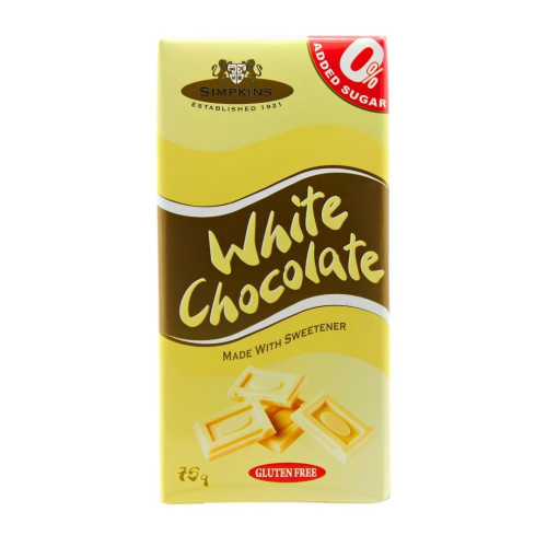 Simpkin Sug Free White Chocolate Bar 12x75g