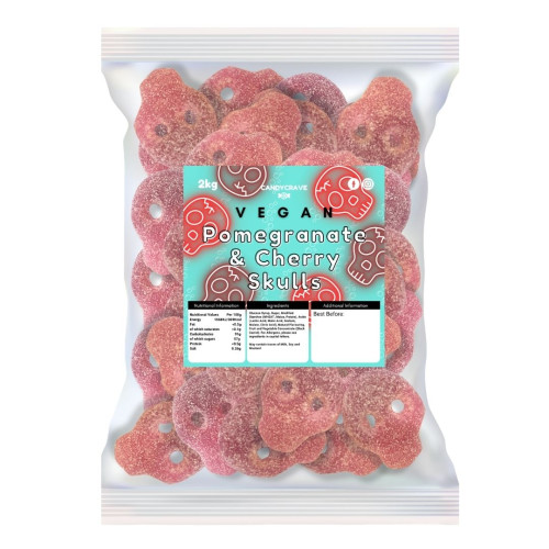 Candycrave Vegan Fizzy Pomegranate & Cherry Skulls 2kg