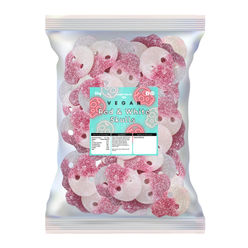 Candycrave Vegan Red & White Skulls 