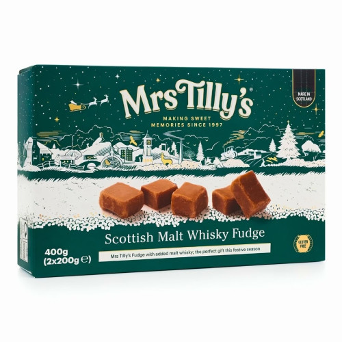 Mrs Tilly's Festive Scottish Malt Whisky Fudge 400g