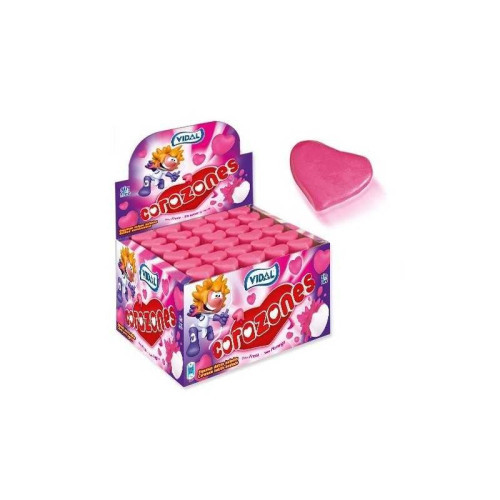 Vidal Strawberry Hearts Corazones x 75 Count