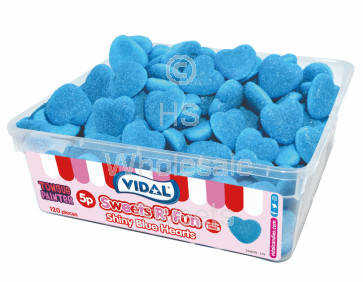 Vidal Shiny Blue Hearts Tub 120x5p