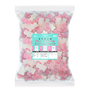 Candycrave Vegan Pink and White Sugared Bears 2Kg