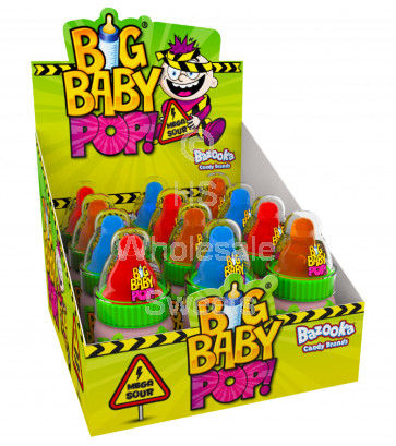 Bazooka Big Baby Sour Pop 12 Count