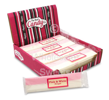 Candy Co Pink/White Nougat Bars 16X130G