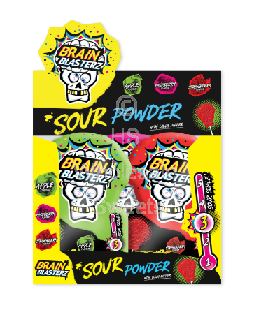 Brain Blasterz Sour Candy Powder Lolly Dipper 12x48g