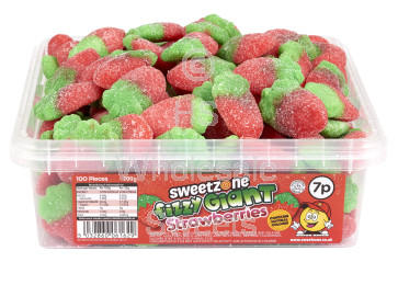 Sweetzone Fizzy Giant Strawberries Tub 700g