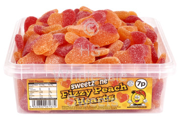 Sweetzone Tub Fizzy Peach Hearts 700g