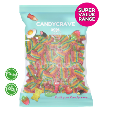 Candycrave Super Value Fizzy Rainbow Belts 1kg