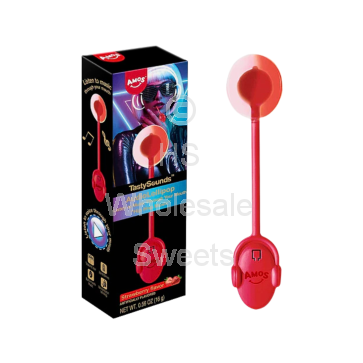 Amos Tasty Sounds Strawberry Hip Hop Audio Lollipop 12x12g