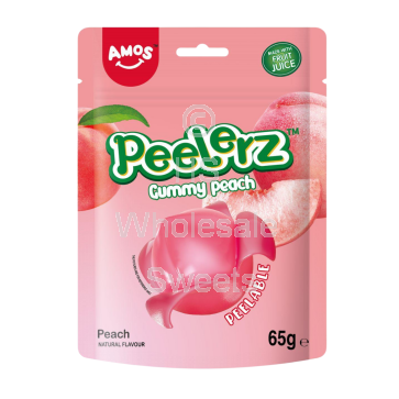 Amos Peelerz Gummy Peach Peg Bag 12x65g
