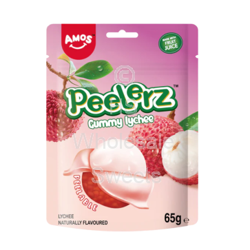 Amos Peelerz Gummy Lychee Peg Bag 12x65g