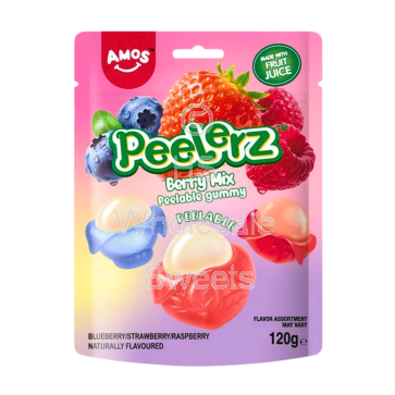 Amos Peelerz Gummy Berry Mix Bag 12x120g