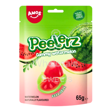 Amos Peelerz Gummy Watermelon Peg Bag 12x65g