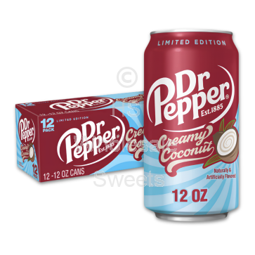 Dr Pepper Creamy Coconut Fizzy Drink Cans 12x355ml