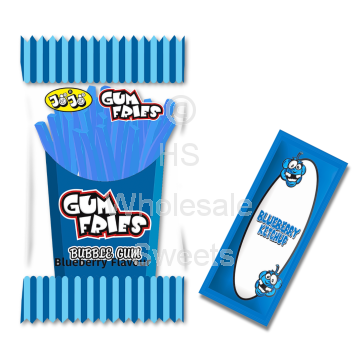American Continental Bubblegum Fries Blueberry with Candy Ketchup 24x30g