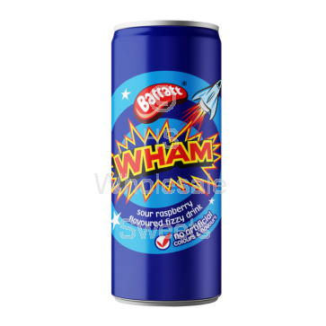 Barratt Wham Tangy Raspberry Soda Fizzy Drink Cans 12x250ml