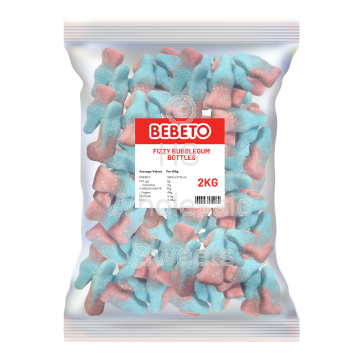 Bebeto Fizzy Bubblegum Bottles 2Kg