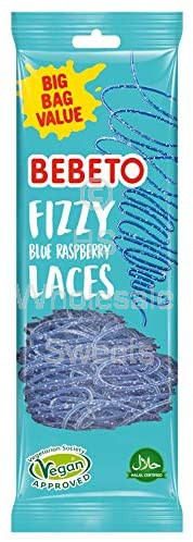 Bebeto Fizzy Blue Raspberry Laces 12 Count