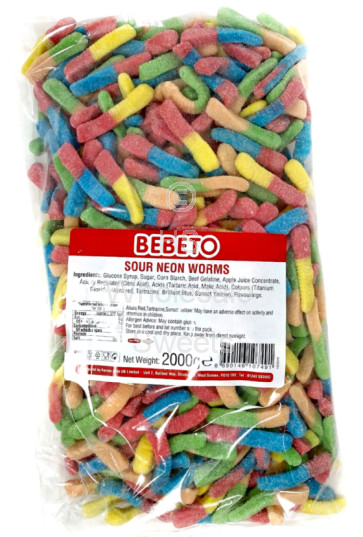 Bebeto Sour Neon Worms 2kg
